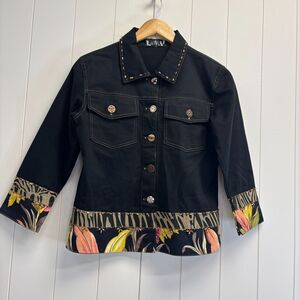 Vintage Faith By‎ Celia Forrester Womens Old Money Animal Beaded Jacket Size S